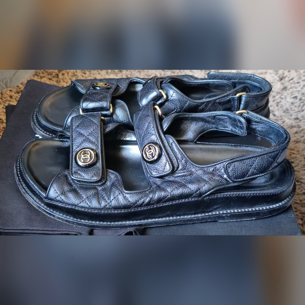Chanel Dad Sandals Black